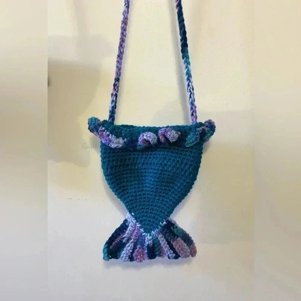 Mermaid Tail Bag, Treasure bag, Shell‎ collecting bag